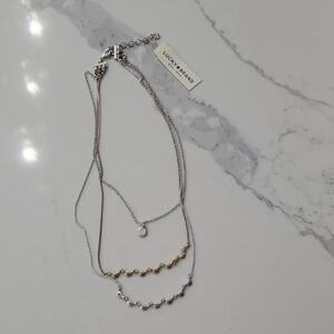Lucky Brand Silver and Gold Layered Necklace
